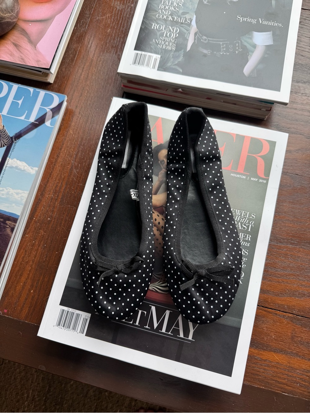 Xhilaration Black Polka Dot Ballet Flats